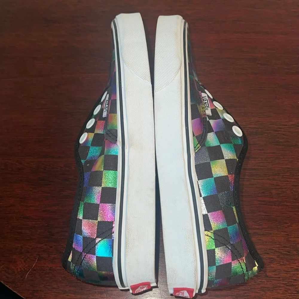 🎯VANS•METALLIC CHECKERBOARD LOW TOP LACE UP•SIZE M4|W5.5|EUR35 - Picture 6 of 15